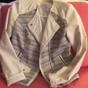White leather jacket, very light